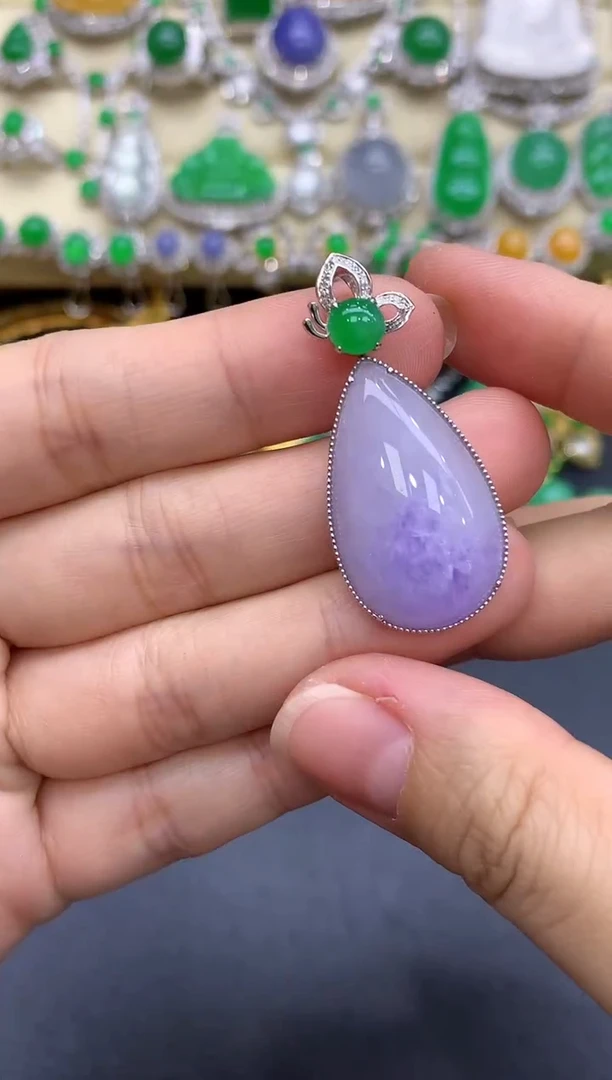 颈饰18K金镶嵌翡翠113-中国好珍宝