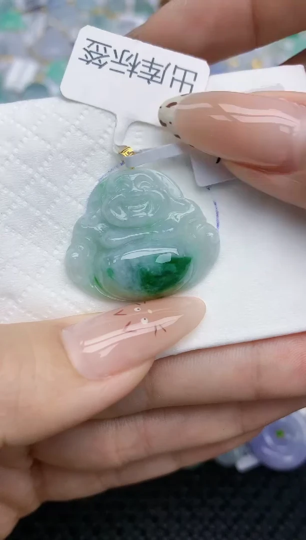 翡翠18K金镶嵌颈饰148   天然翡翠A货