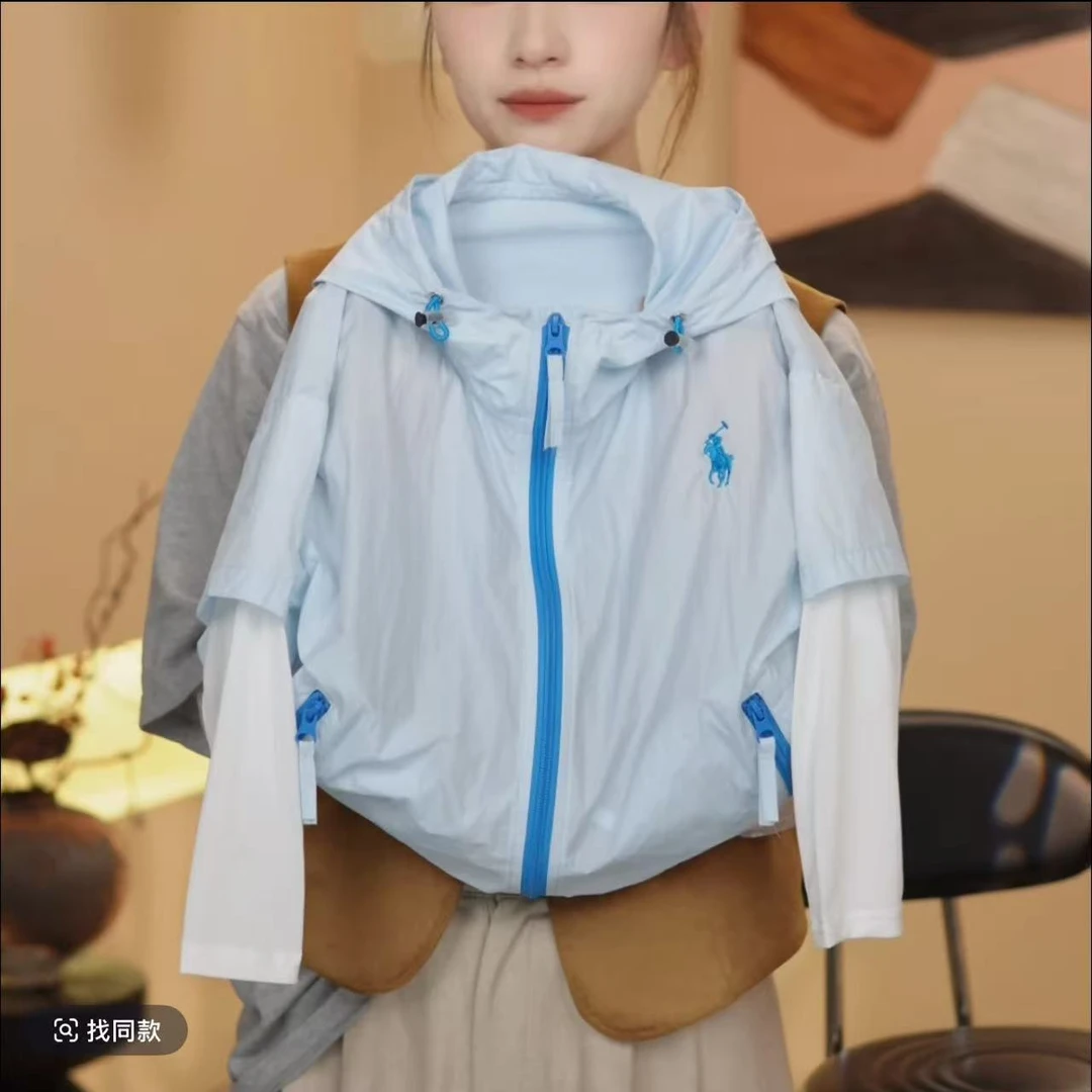 2025夏季儿童冰丝袖假两件防晒衣中大童韩版纯色轻薄连帽上衣外套