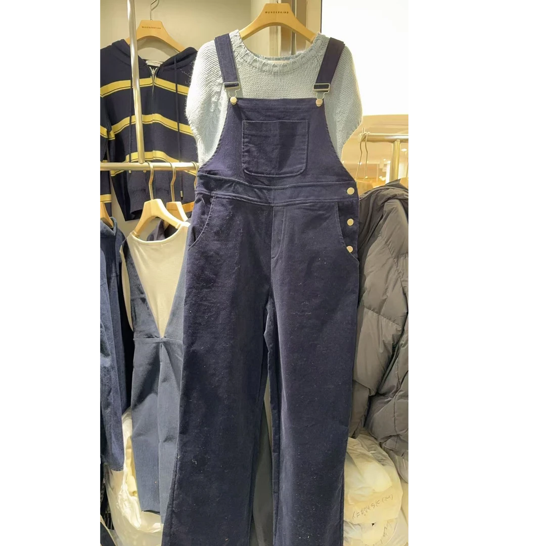 灯芯绒背带裤做旧-NO退换 接受再拍 M-O-5I07-1舒适连体裤裤子