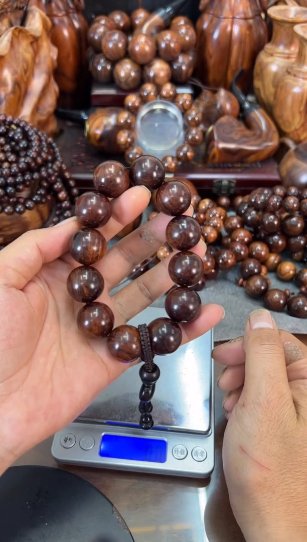 黄花梨/降香黄檀手串/手链海南黄花梨2.0水波纹