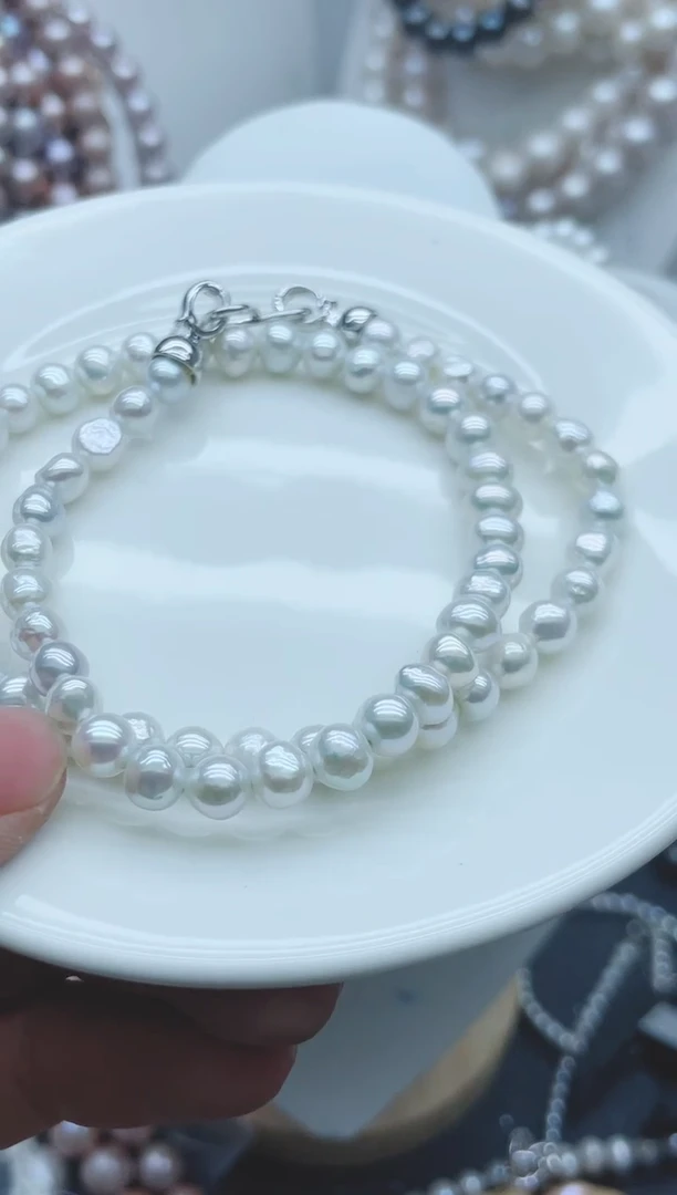 【闪购商品】淡水珍珠颈饰钛钢1