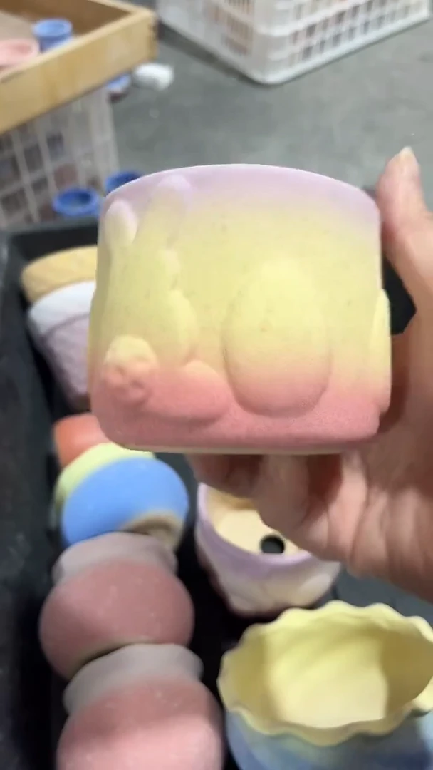 麦饭石粗陶多肉花盆微瑕