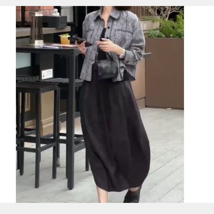 2025春季新款网红同款洋气减龄气质休闲修身外套半身裙女仙2
