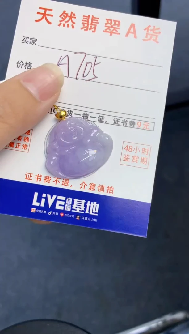 颈饰18K金镶嵌翡翠天然缅甸A货翡翠百元以上9元证书费自理