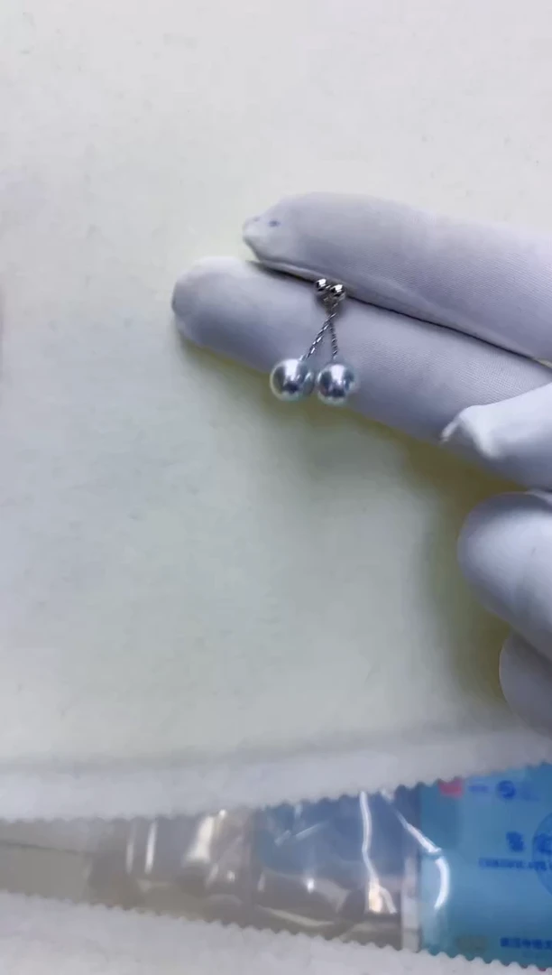 【闪购商品】海水珍珠饰品18K金镶嵌真多麻色单珠耳线·微巴