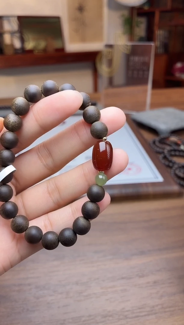 沉香手串沉香【非遗】顺化紫棋08单圈设计