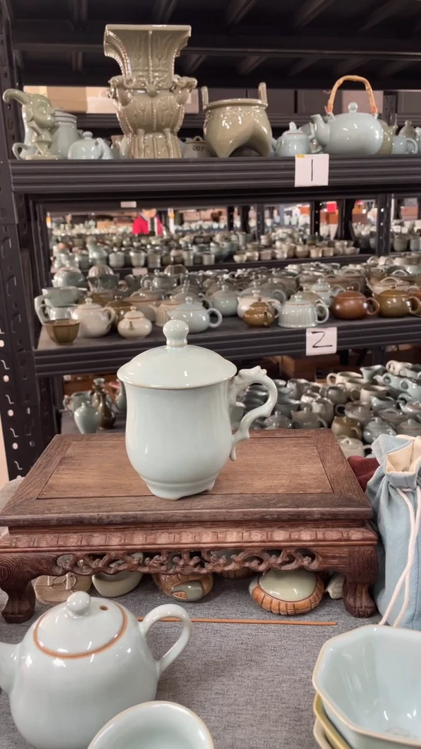 瓷片天青龙头杯。。。