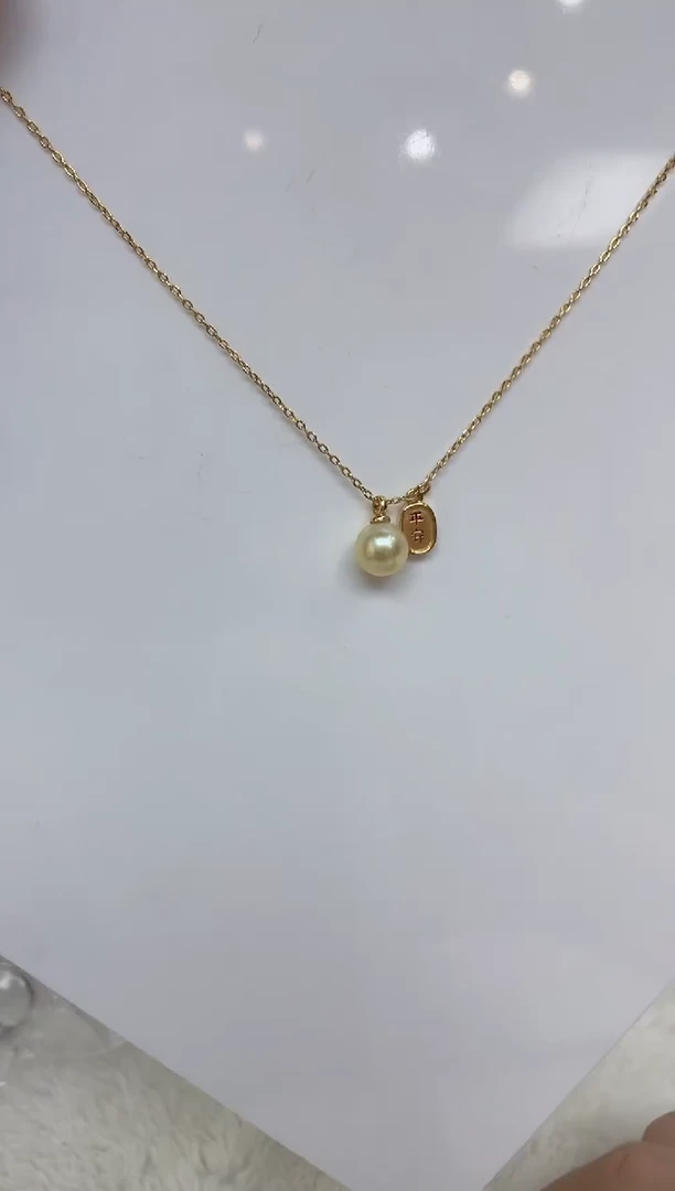 海水珍珠银S925镶嵌颈饰