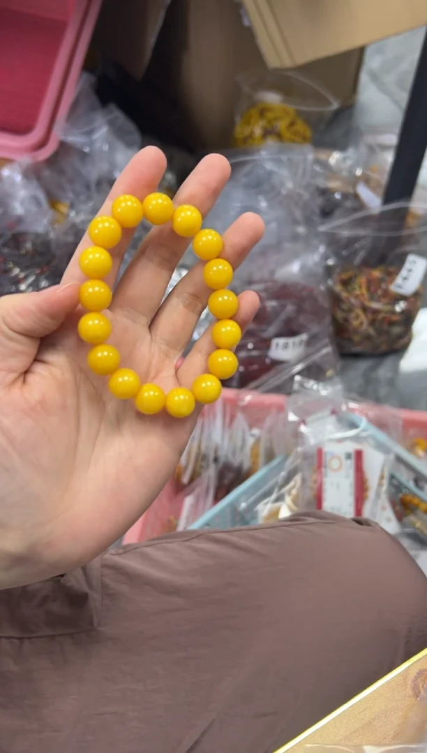 未镶嵌蜜蜡手链蜜蜡圆珠手串14[多样发其一]