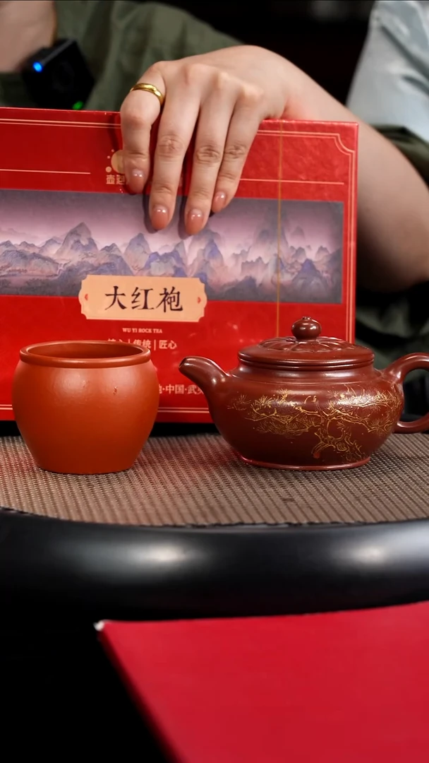 茶壶紫砂【F020】仿古+杯子+茶叶宜兴紫砂HHQ