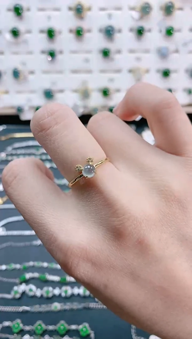 【闪购商品】翡翠戒指银S925镶嵌天然翡翠