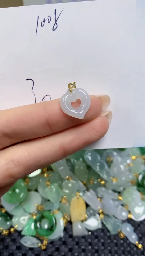 【闪购商品】翡翠颈饰18K金镶嵌天然缅甸A货翡翠