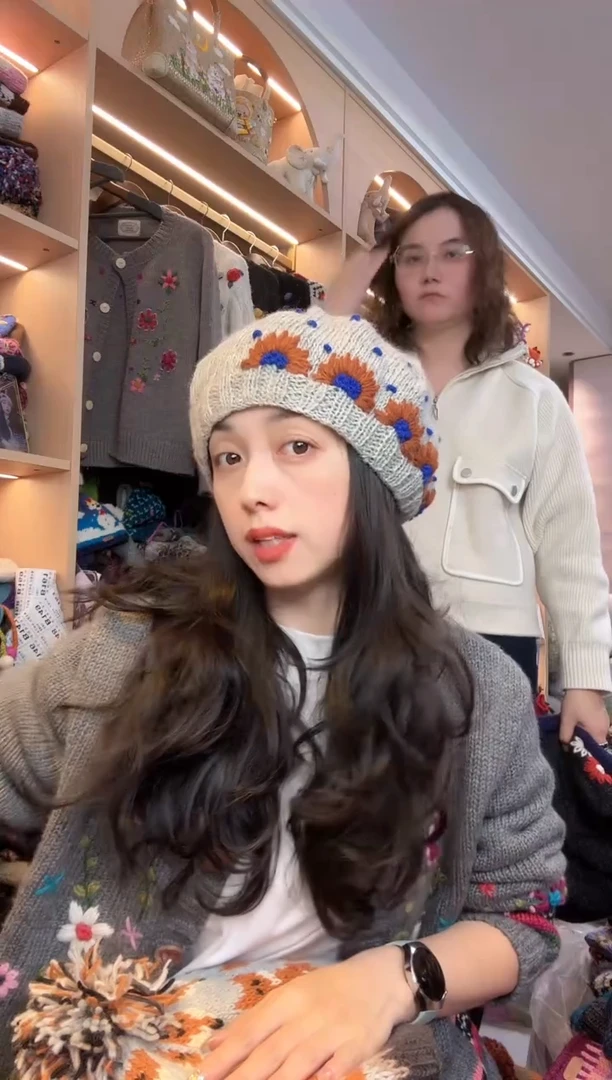 羊毛甜**?刺绣百羊毛贝雷帽799