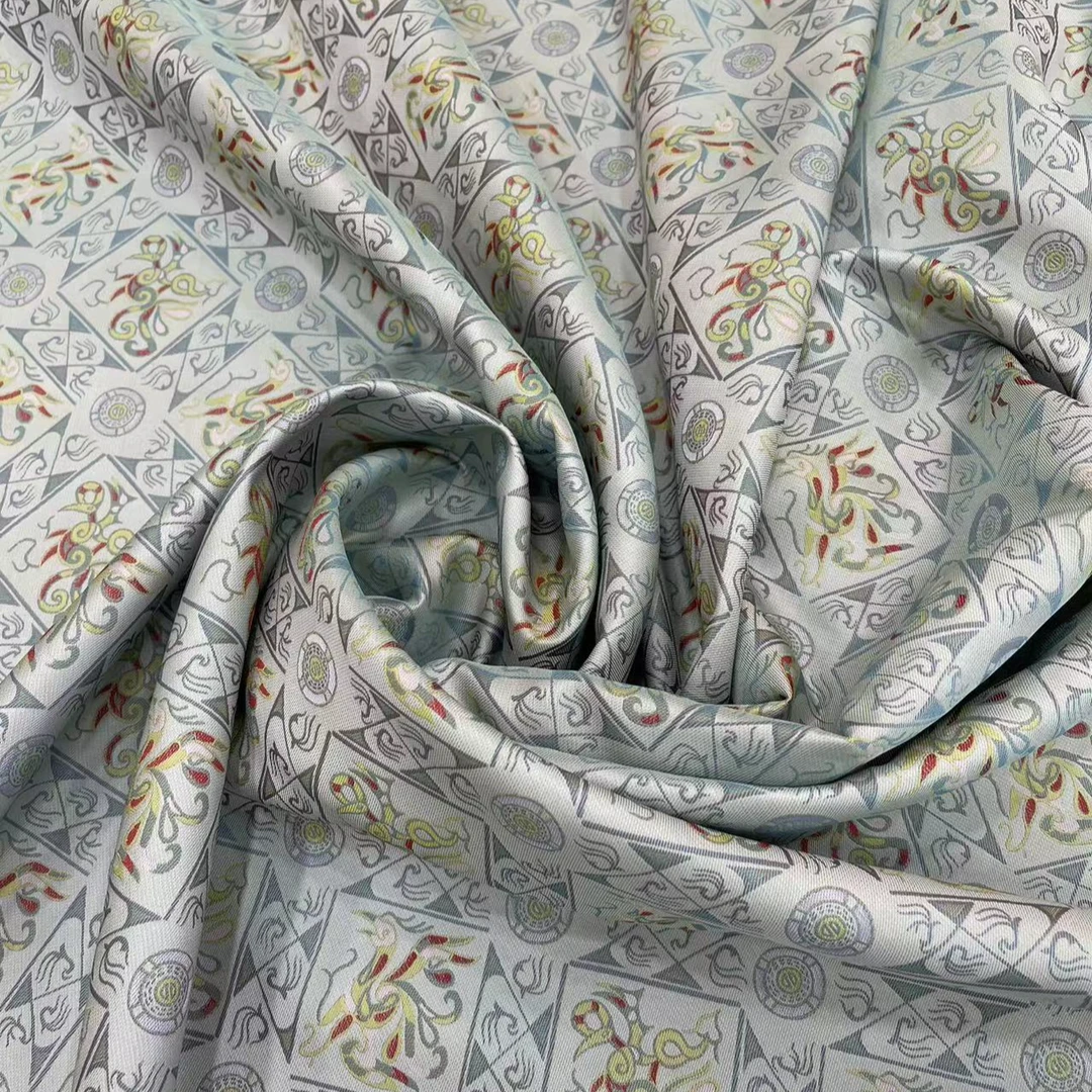 菱格变体龙凤锦 张和才蜀锦满分桑蚕丝140门幅面料裁剪不退换