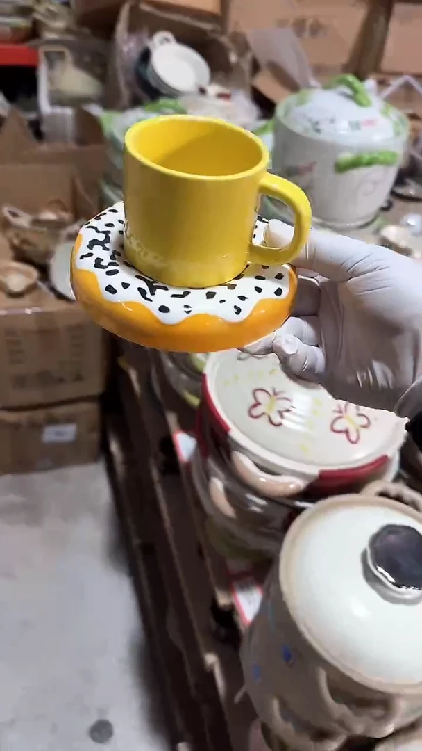 陶瓷大号咖啡杯碟 微瑕凑满20元包邮