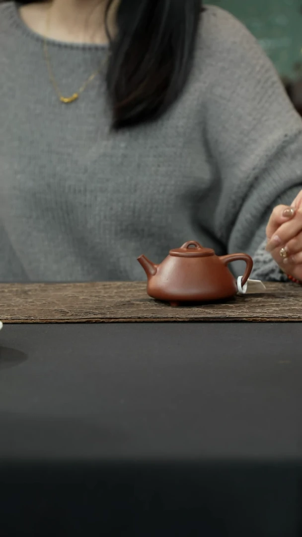 【闪购商品】紫砂茶壶底槽清子冶石瓢光素150cc