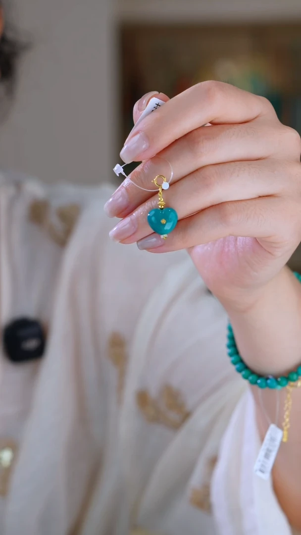 绿松石18K金镶嵌吊坠(赠链)1