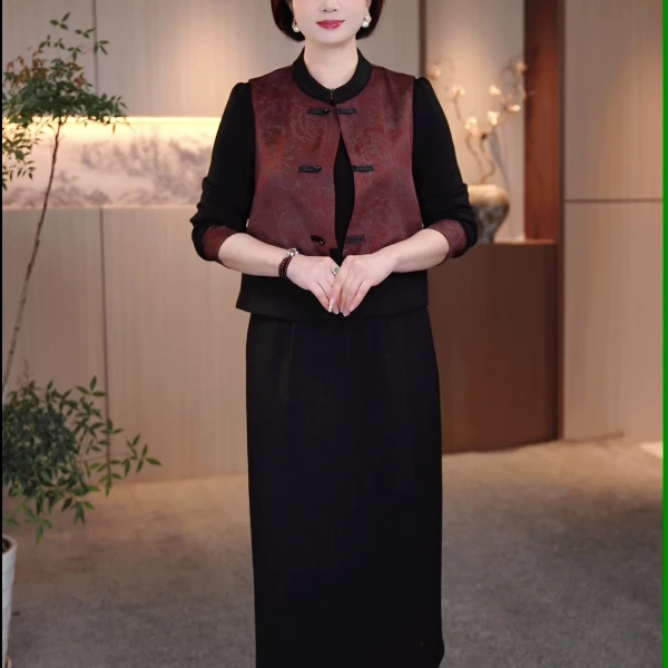 大码女装连衣裙真两件套遮肉显瘦加肥加大款收腰显瘦FY-25216