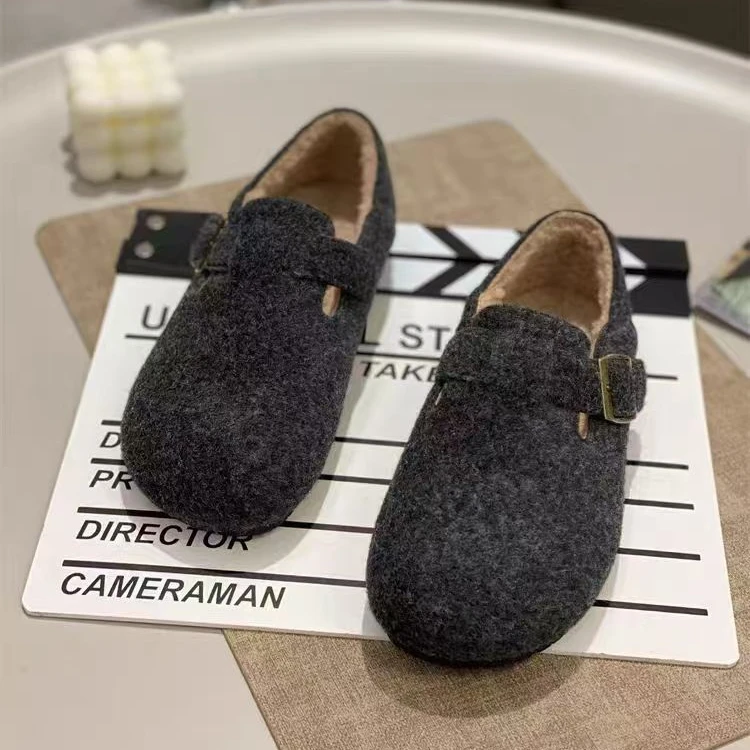 248a6654勃肯鞋 加绒加厚保暖平底软底百搭冬季韩版