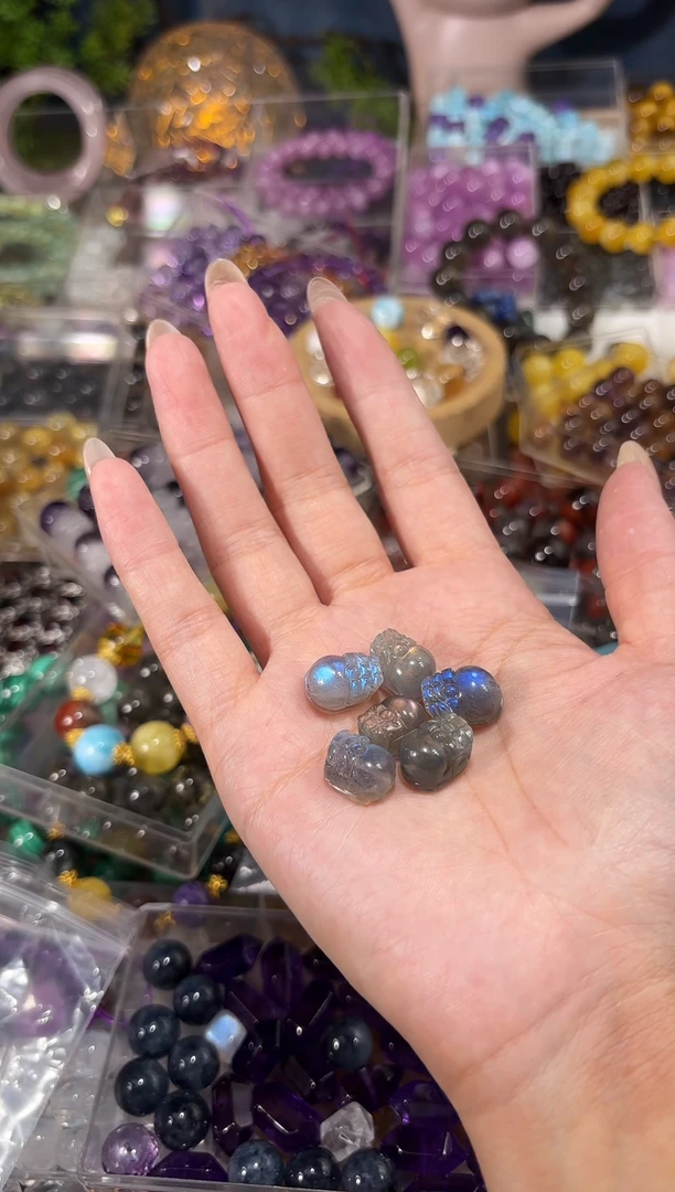 手串未镶嵌长石B42灰月貔貅一个卡约10