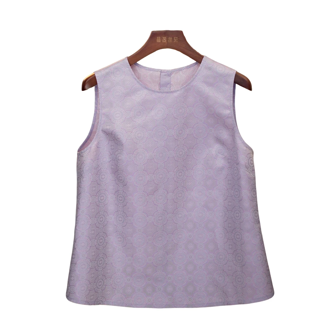 [八达运.异色罗] 桑蚕丝紫色上衣25119