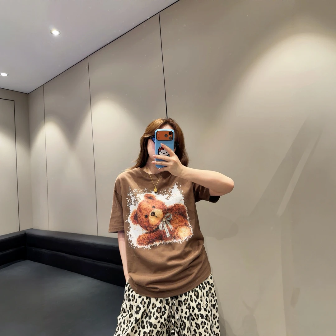【布朗熊】WRAR轻奢高级感DTG直喷印花宽松女装T恤