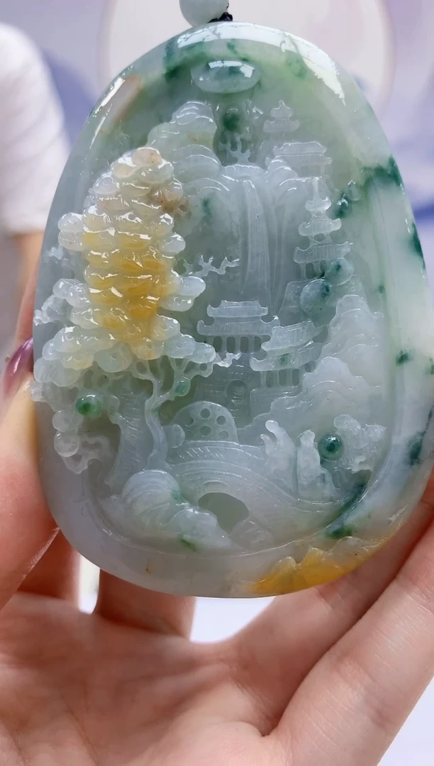 定制翡翠未镶嵌4812jw-毛货挂件赠珠链182