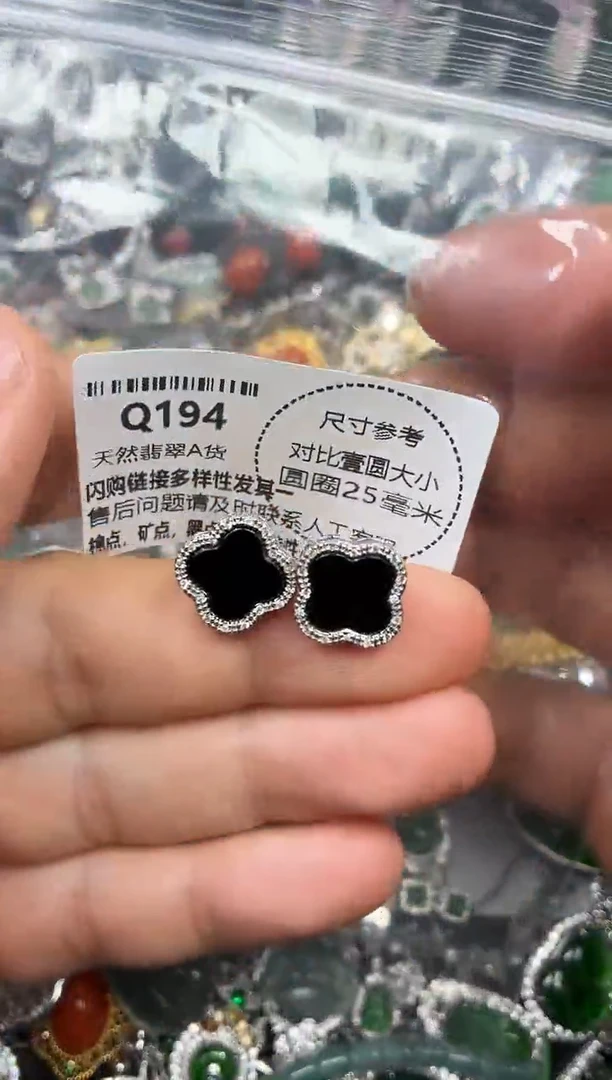 颈饰未镶嵌翡翠Q194耳钉