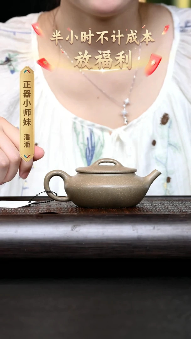 茶壶紫砂EF16386 扁晨 松华青段