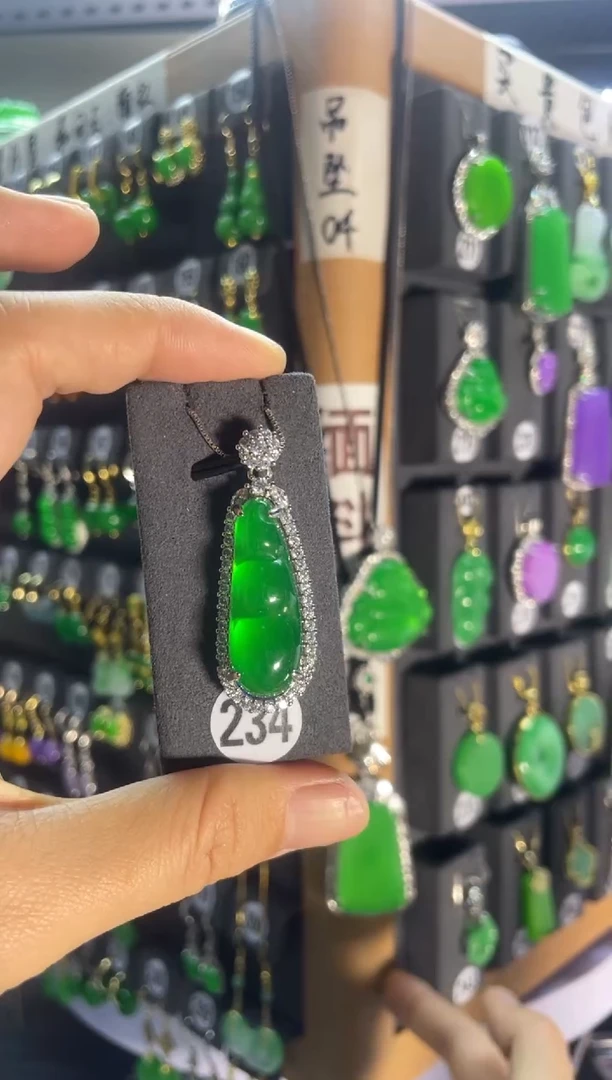 翡翠银S925镶嵌耳饰234..