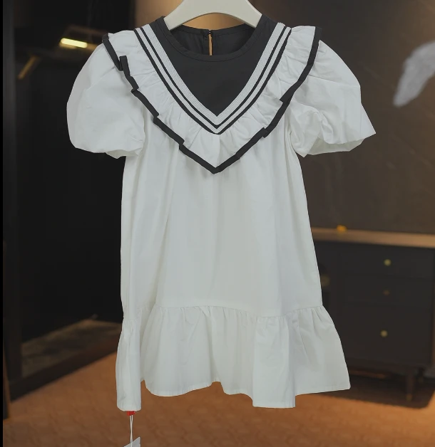 韩版女童夏装连衣裙2025年新款儿童短袖时髦洋气夏季宝宝公主裙子