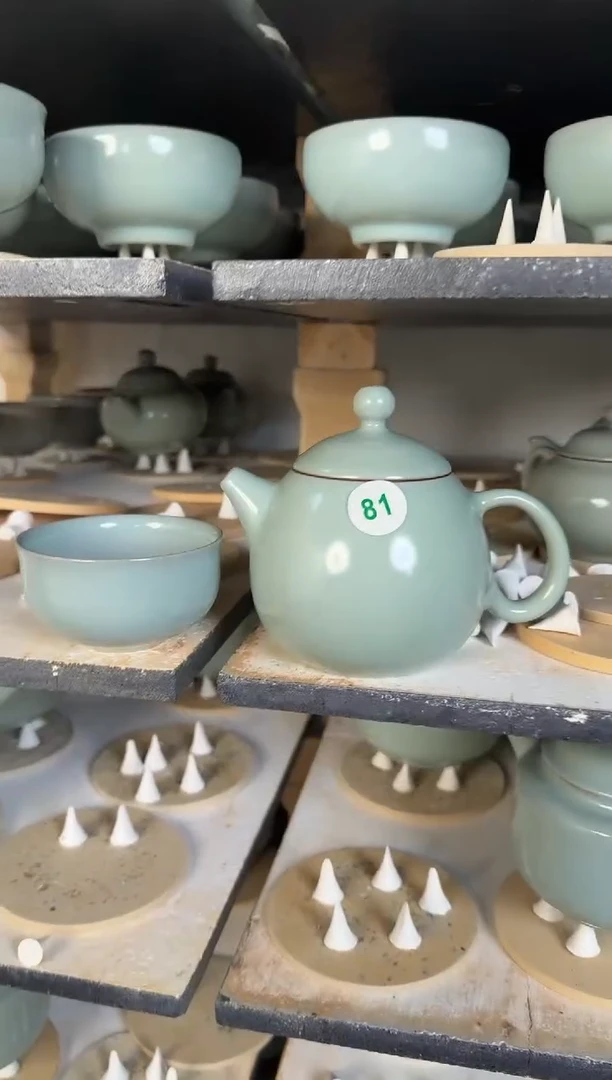 81-1大龙蛋壶+佛肚杯（微瑕套）-王占稳开窑-眉