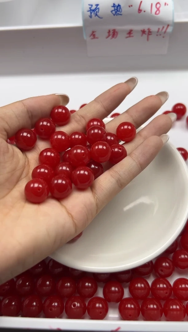 南红玛瑙未镶嵌颈饰w2173冰锦红南红12mm*10颗