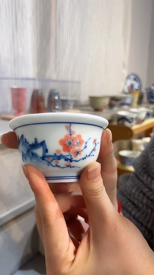 景德镇高温瓷梅花小压手
