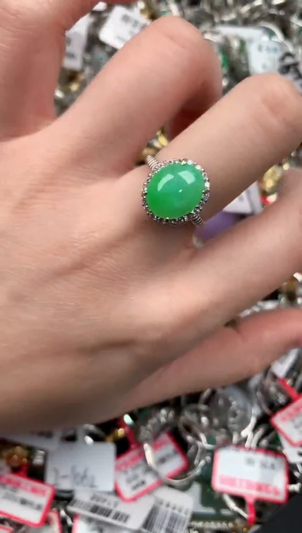 银S925镶嵌戒指翡翠11-11    2
