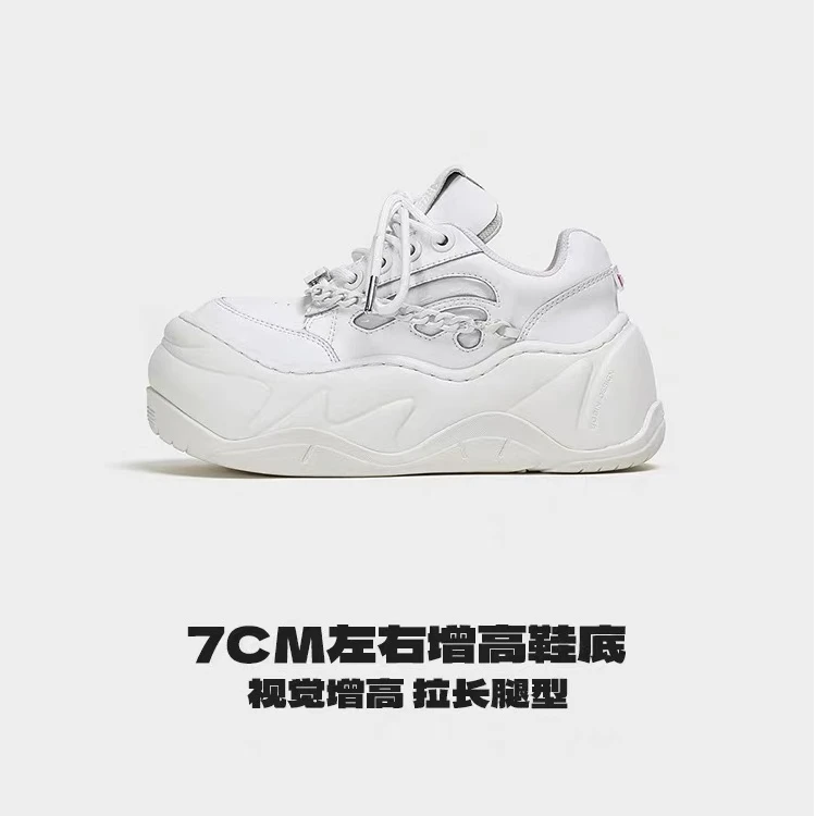 FYSPR/方元日记7cm增高链条腿套短靴可拆卸两穿百搭厚底增高鞋