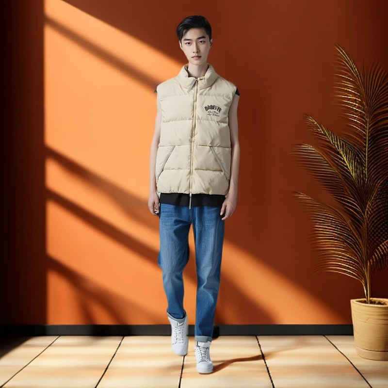 李宁羽绒马甲男子2023冬季反伍BADFIVE防泼水鸭绒保暖马甲AMRT021