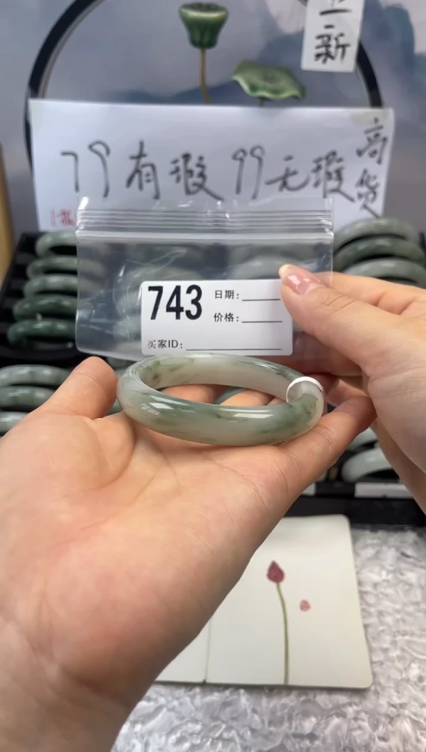 石英质玉（天山翠）手镯未镶嵌743