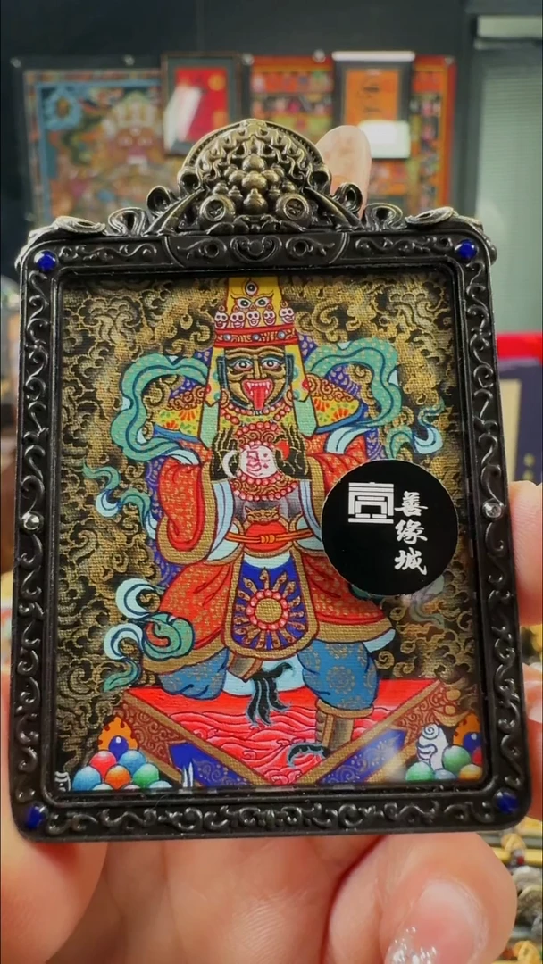 吊坠壹善缘城手绘唐卡扎基