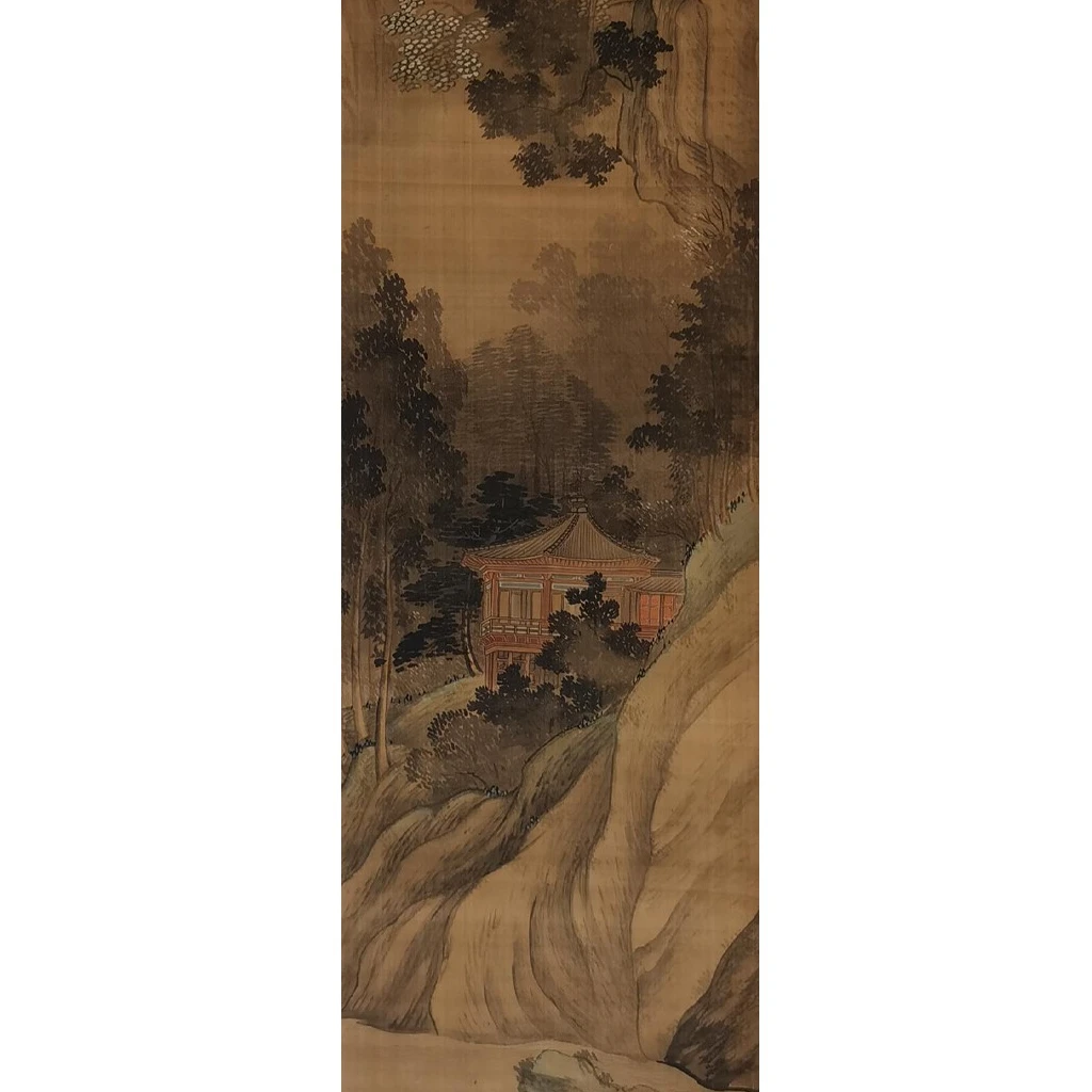 【辽拍】V250709-2-257《山水》(3.8平尺) 绢本镜片 DD5