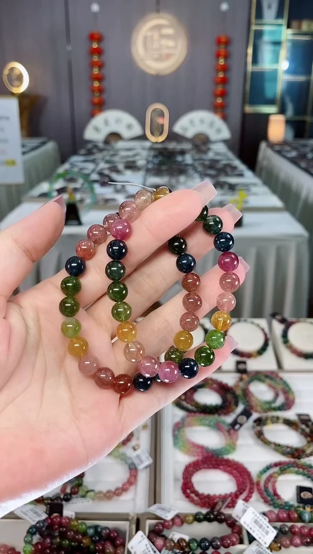 未镶嵌老矿碧玺单圈手串8mm+碧玺hon多样性发货一条