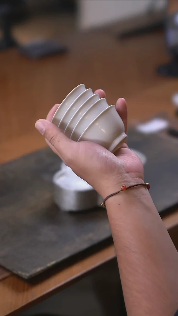 瓢亭 草木灰釉品茗杯5个一套
