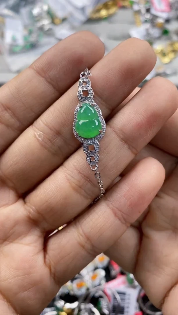 银S925镶嵌戒指翡翠888     8