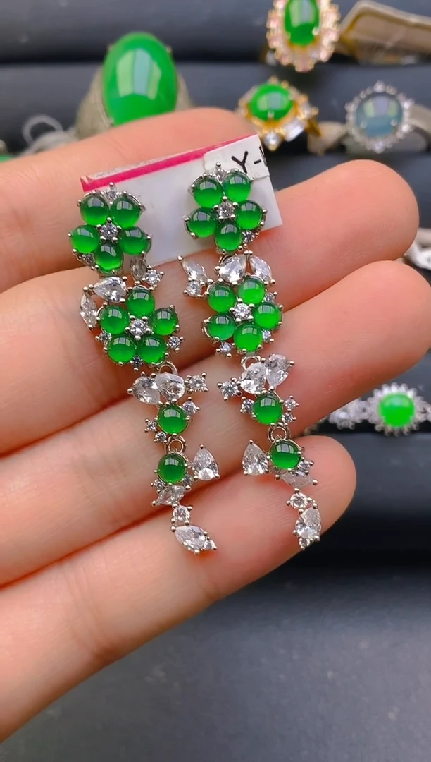 【闪购商品】翡翠戒指银S925镶嵌天然A货翡翠1