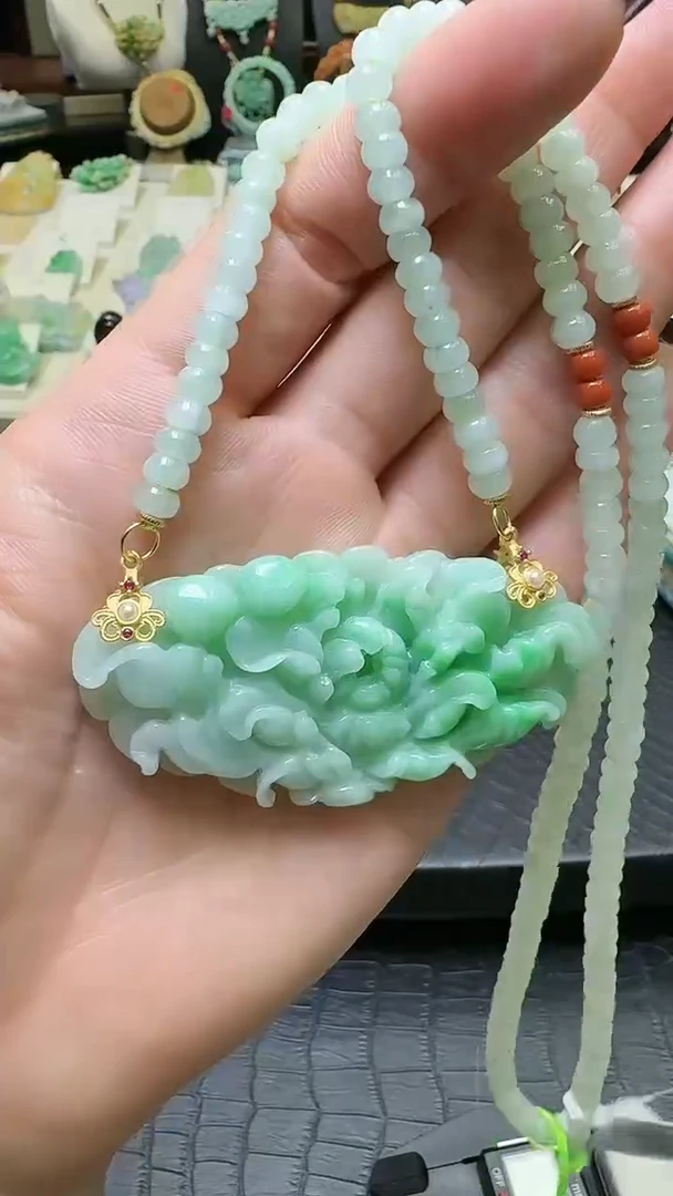 【闪购商品】翡翠颈饰未镶嵌翡翠花牌毛衣链