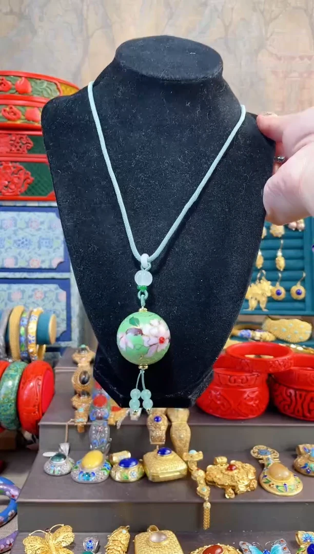 【闪购商品】非遗景泰蓝银蓝3.0单珠编绳款嫩绿