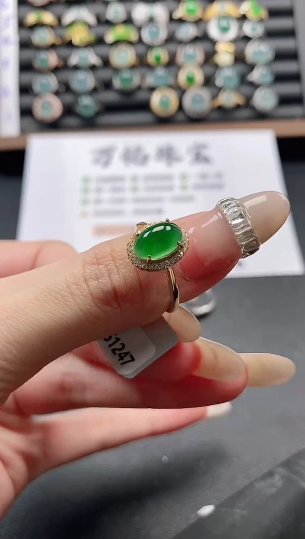 银S925镶嵌戒指翡翠51511