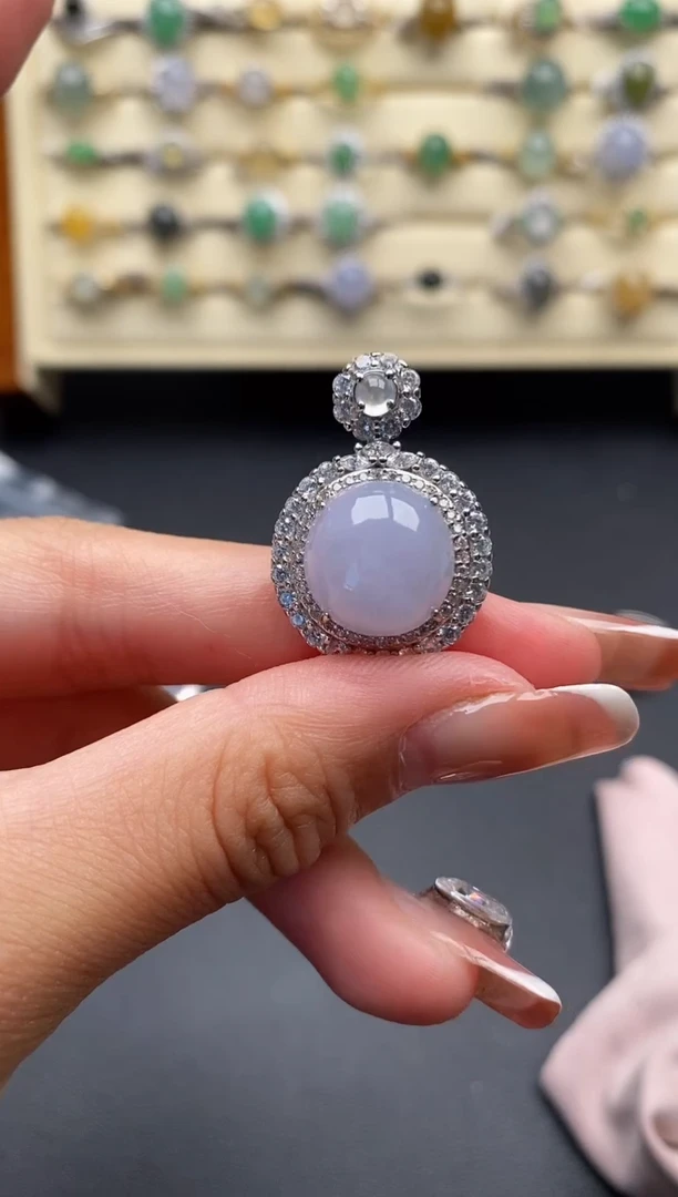 银S925镶嵌戒指翡翠222222+7