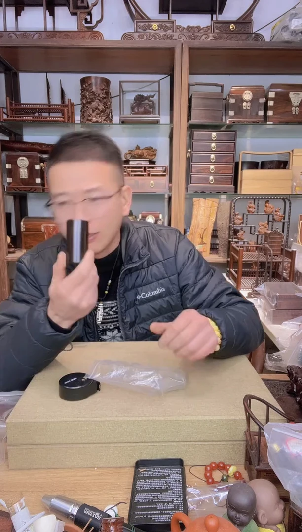 【闪购商品】乌木类书架785紫光檀牙签罐